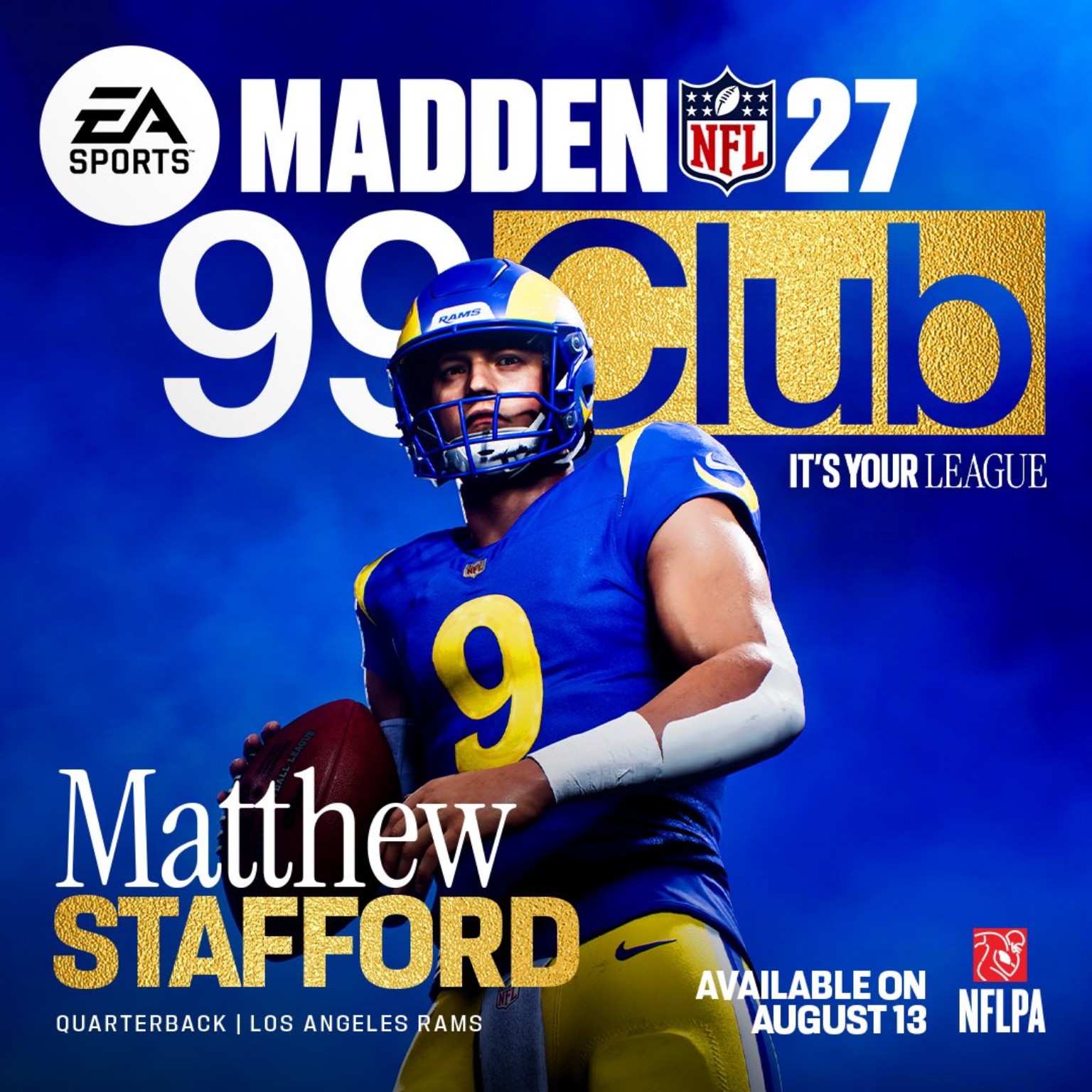 Matthew Stafford, QB for the Los Angeles Rams, in the Madden NFL 27 99 Club