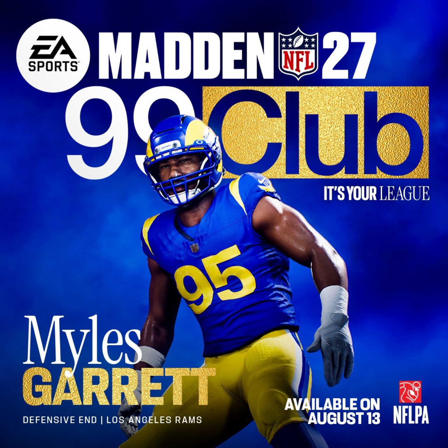 Myles Garrett, EDGE for the Los Angeles Rams, in the Madden NFL 27 99 Club