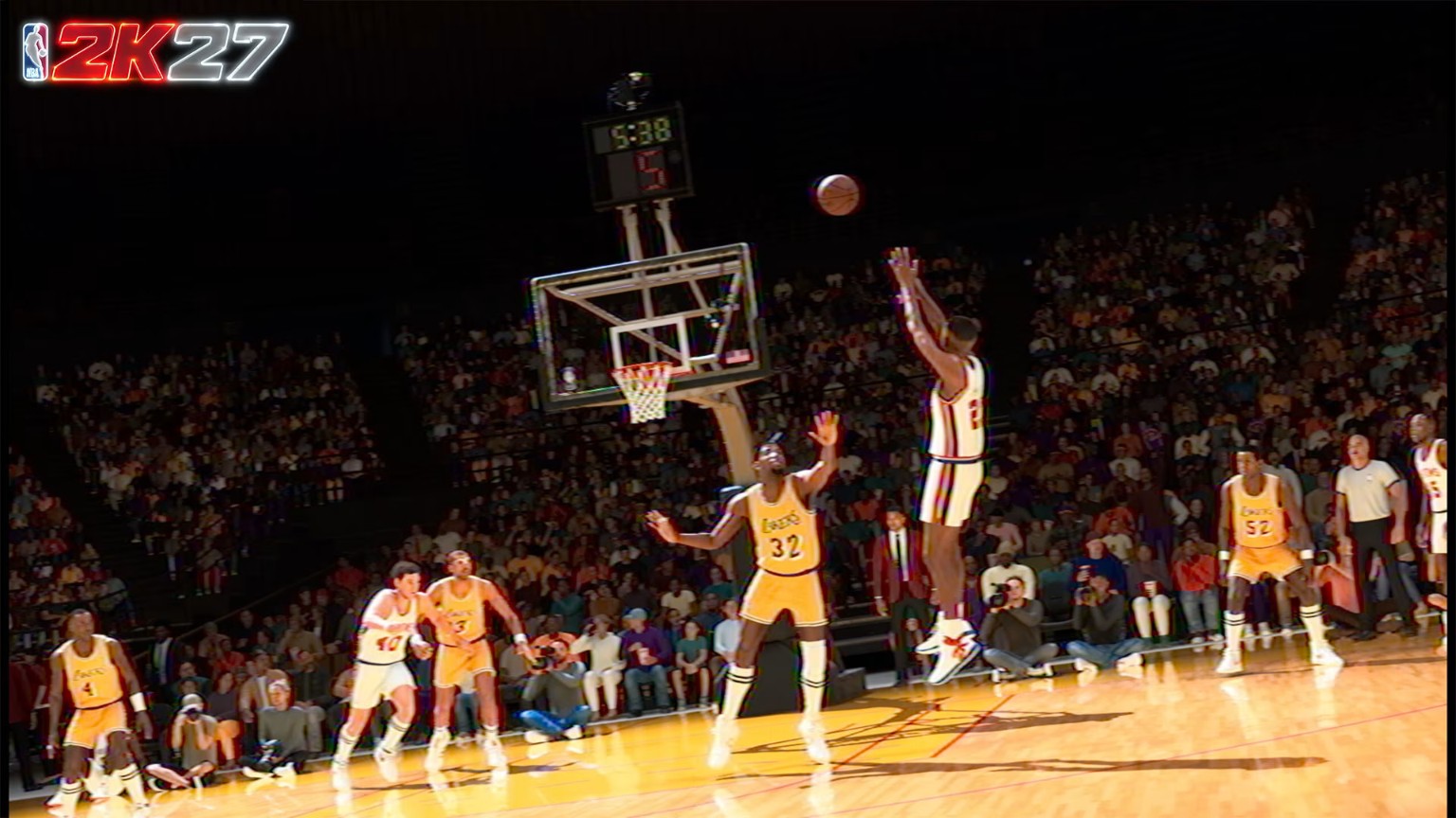 Michael Jordan shoots over Magic Johnson in NBA 2K27