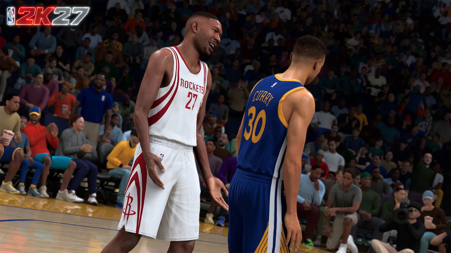 NBA 2K27 MyPLAYER talks with Golden State Warriors guard Stephen Curry